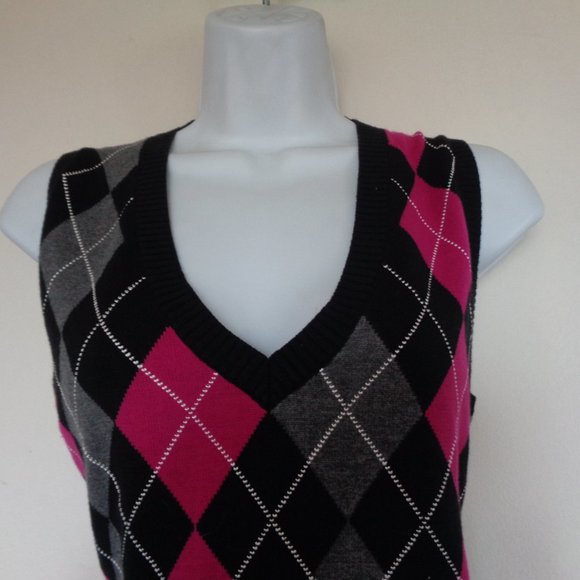 Tommy Hilfiger Argyle Diamond Sweater Vest Medium - Picture 2 of 7